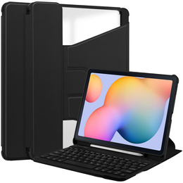 Калъф с клавиатура за Samsung Galaxy Tab S6 Lite 2024 / 2022 / 2020, Rotary 360° Leather, черен