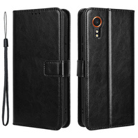 Калъф с капак за Samsung Galaxy Xcover 7, Crazy Horse Wallet, черен