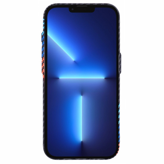 Калъфът за iPhone 13 Pro Max, Carbon Fiber MagSafe, тъмносин