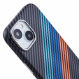 Калъфът за iPhone 14, Carbon Fiber MagSafe, тъмносин