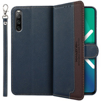 Калъф с капак за Sony Xperia 10 IV, KHAZNEH RFID Case, син