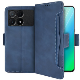 Калъф с капак за Xiaomi Poco F6 Pro, Card Slot, тъмносин