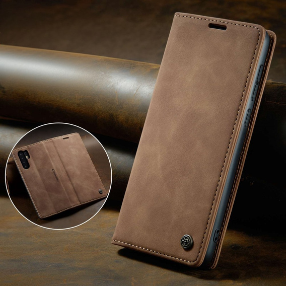 CASEME калъф за Huawei P30 Pro, Leather Wallet Case, кафяв