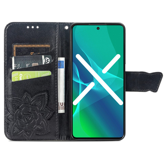 Калъф с капак за Oppo A38 4G / Oppo A18 4G, Butterfly, черен