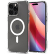 Калъфът MagSafe Spigen за iPhone 16 Pro Max, Ultra Hybrid, прозрачен / бял + 9H закалено стъкло