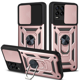 Брониран калъф за Realme 8 / 8 Pro, CamShield Slide, розов rose gold