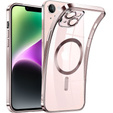 Калъф за iPhone 14, Electro MagSafe, розов + стъкло за екран