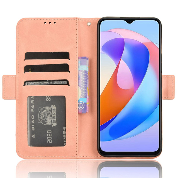 Калъф с капак за Honor Magic 6 Lite 5G, Card Slot, розов