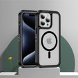 Калъф с рамка за iPhone 15 Pro, за MagSafe, прозрачен / черен