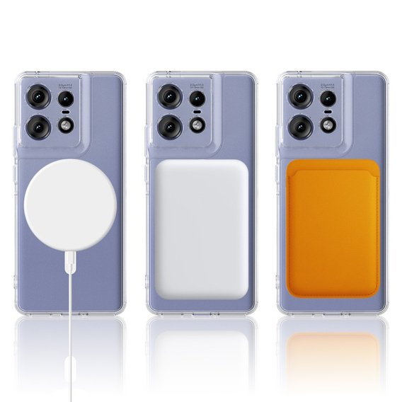 Калъф за Motorola Edge 50 Pro, Fusion Hybrid, за MagSafe, прозрачен
