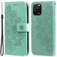 Калъф с капак за Huawei Nova Y61, Mandala Flower, зелен