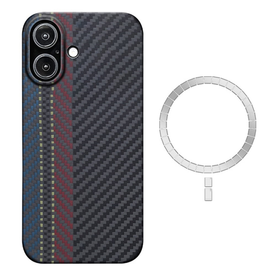 Калъфът iPhone 16 Plus, Aramid Fiber MagSafe, черен