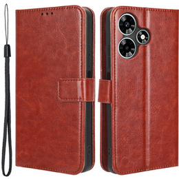Калъф с капак за Infinix Hot 30, Crazy Horse Wallet, кафяв