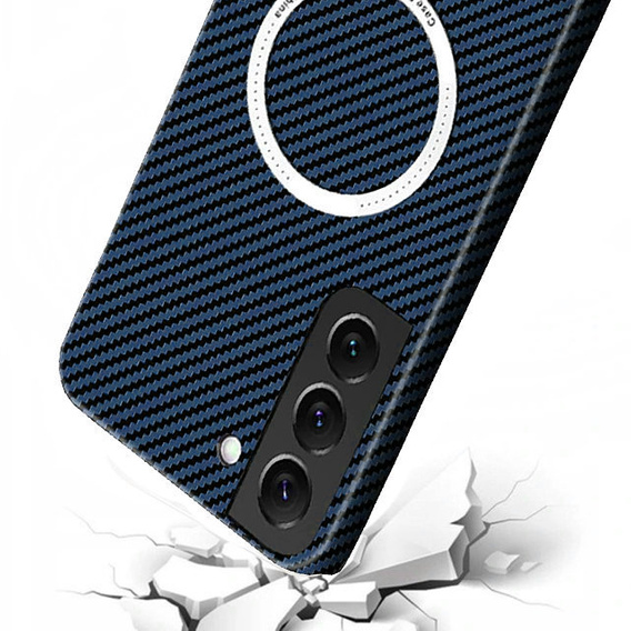 Калъфи за Samsung Galaxy S21, Magsafe Slim Carbon, син