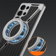 Калъф за Samsung Galaxy S25 Ultra, GKK Kickstand Ring, за MagSafe, carbon черен