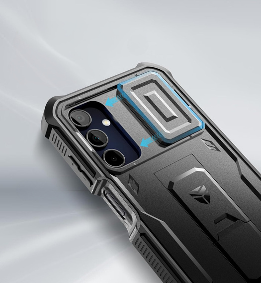 Брониран калъф за Samsung Galaxy A15, Dexnor Full Body (Two Frames), черен