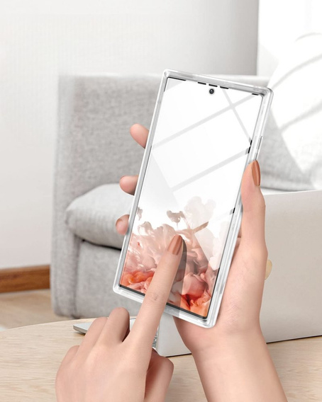 Калъфи за Samsung Galaxy S22 Ultra, Suritch Full Body Marble, бял