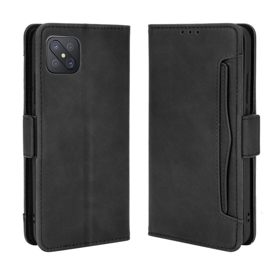 Калъф с капак за Oppo Reno 4 Z 5G, Card Slot, черен