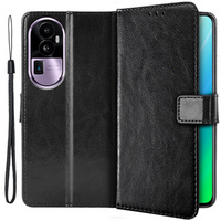 Калъф с капак за Oppo Reno 10 / 10 Pro, Crazy Horse Wallet, черен