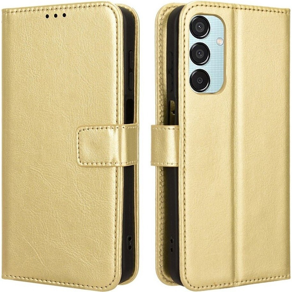 Калъф с капак за Samsung Galaxy M15 5G, Crazy Horse Wallet, златен