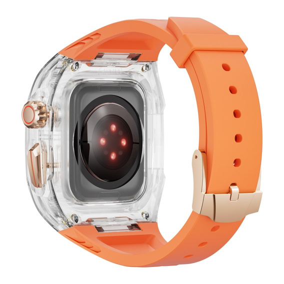 Силиконова каишка с калъф за Apple Watch 4/5/6/7/8/9/SE 44/45MM