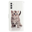 Калъф с капак за Samsung Galaxy A25 5G, Wallet, Cute Cat, бял + 9H стъкло