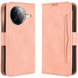 Калъф с капак за Xiaomi Poco F7 Pro, Card Slot, розов