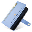 Калъф с капак за Oppo A38 / A18 4G, Wallet Zipper Pocket, син