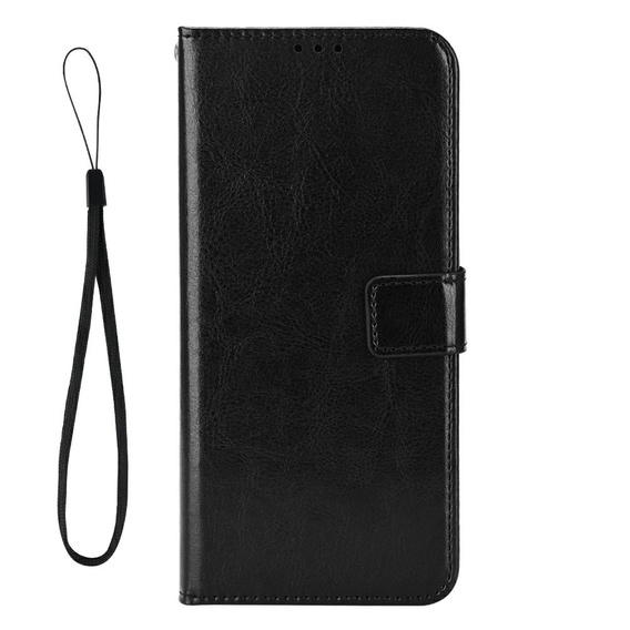 Калъф с капак за OnePlus 13, Crazy Horse Wallet, черен