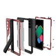 Брониран калъф за Samsung Galaxy Z Fold6 5G, алуминиев, със стойка и място за стилус, червен