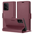 Калъф за Motorola Moto G24 Power, ERBORD Glossy Litchi, портфейл с капак, червен