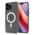 Калъфът MagSafe Spigen за iPhone 16 Pro, Ultra Hybrid, прозрачен / бял + 9H закалено стъкло