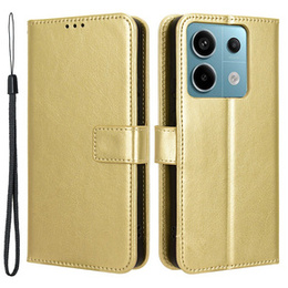 Калъф с капак за Xiaomi Redmi Note 13 Pro 5G, Crazy Horse Wallet, златен