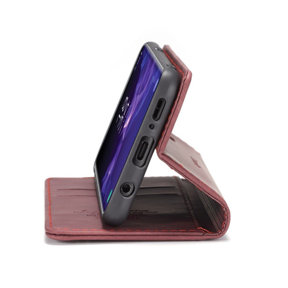 CASEME калъф за Samsung Galaxy S9, Leather Wallet Case, бордо