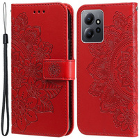 Калъф с капак за Xiaomi Redmi Note 12 4G, Mandala Flower, червен