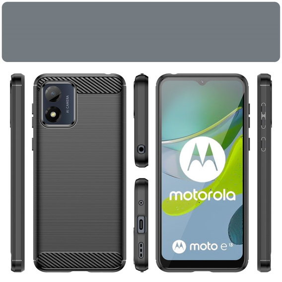 Калъфът за Motorola Moto E13, Carbon, черен