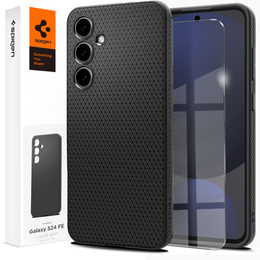Калъфът Spigen за Samsung Galaxy S24 FE, Liquid Air, черен + 9H закалено стъкло