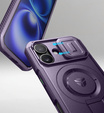 Брониран калъф за iPhone 16, Dexnor CamProtect MagSafe, лилав