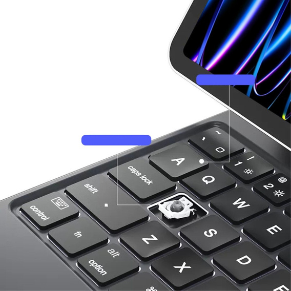 Калъф за клавиатура за iPad Pro 11" 2024, Magnetic Keyboard Touchpad, черен