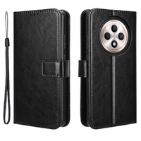 Калъф с капак за Oppo Reno 12FS / 12F, Crazy Horse Wallet, черен