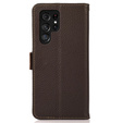 KHAZNEH RFID калъф за Samsung Galaxy S24 Ultra, Litchi Texture, кафяв