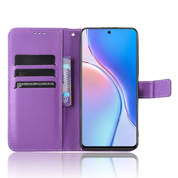 Калъф с капак за Huawei Nova 11i, Wallet Smart Magnet, лилав