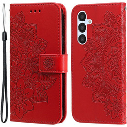 Калъф с капак за Samsung Galaxy A54 5G, Mandala Flower, червен