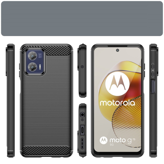 Калъфът за Motorola Moto G73 5G, Carbon, черен