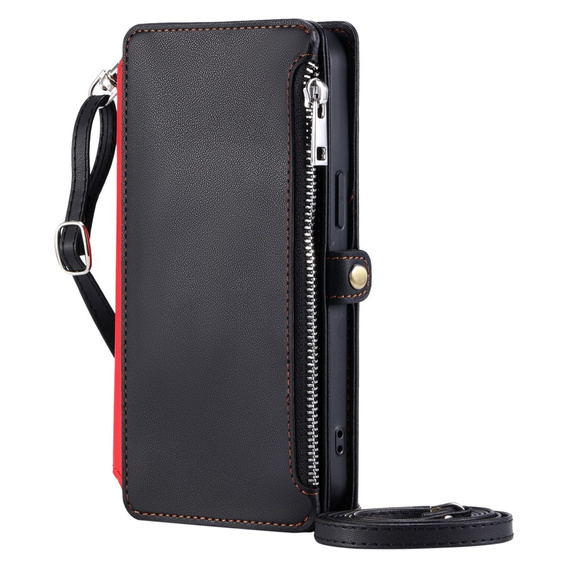 Калъф с капак за Xiaomi Redmi 14C / Xiaomi Poco C75, Wallet Zipper Pocket, черен