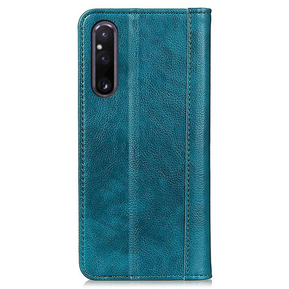 Калъфи за Sony Xperia 1 V, Wallet Litchi Leather, зелен