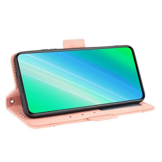 Калъф с капак за Oppo A98 5G, Card Slot, розов