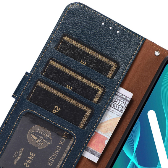 Калъф с капак за Sony Xperia 10 IV, KHAZNEH RFID Case, син