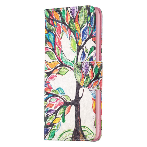 Калъф с капак за Motorola Moto G53 5G / G23 / G13, Wallet, tree of life, бял