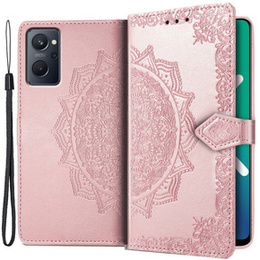 Калъф с капак за Realme 9i / Oppo A96, Mandala, розов rose gold